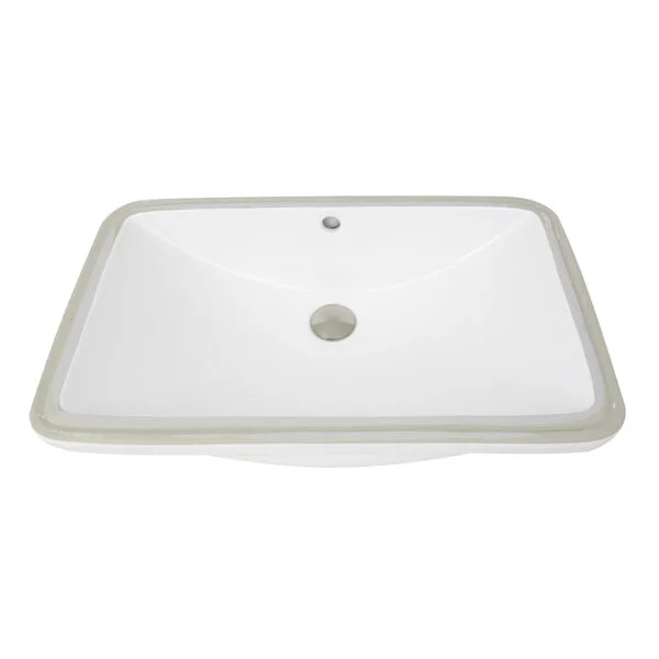 23.5 Inch Rectangular Undermount Ceramic Vanity Sink in White - UM-2112 ...